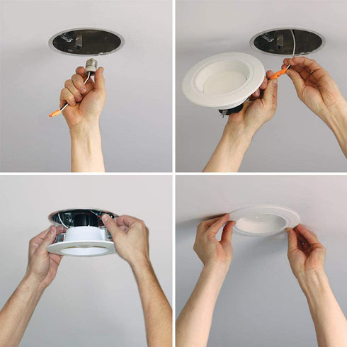 Halo RL56069S1EWHR RL56 2700K-5000K Integrated LED Recessed Ceiling Light Trim at Selectable CCT, (665 Lumens), 5 in. and 6 in, White