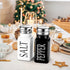 Salt and Pepper Shaker Set,Farmhouse Salt and Pepper Shakers,Vintage Glass Black and White Shaker Set With Stainless Steel Lid, Easy To Fill And Clean