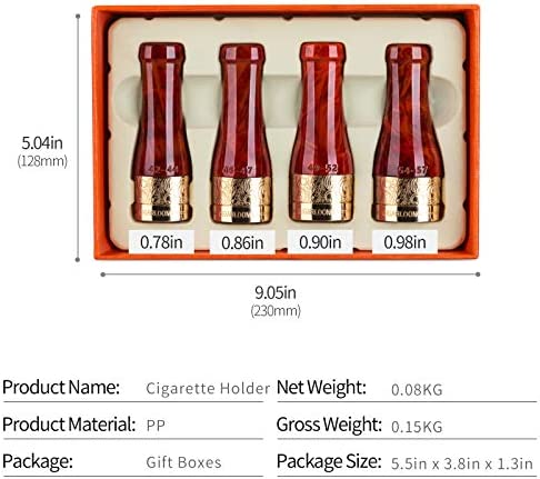 Cigar Mouthpiece Set for Men and Women Short Cigar Holder (Color:Red)