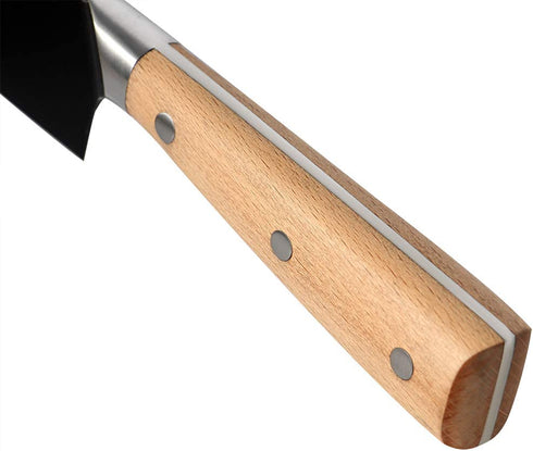 Sunmei 8 Inch Chef's Knife, High Carbon 5Cr15MoV Stainless Steel Kitchen Knives with Wooden Handle, Ultra Sharp, Best Choice for Home Kitchen and Restaurant (Black)