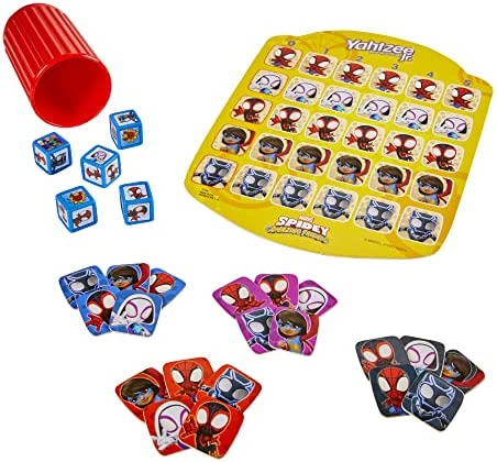 Spidey and His Amazing Friends Yahtzee Jr. Marvel Edition Board Game for Kids Ages 4 and Up, Counting and Matching Game for Preschoolers (Amazon Exclusive)