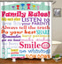 Raymall Family Rules Shower Curtain Child Educational Word Cloud 72x72 Inch Polyester Fabric with Hooks for Boys Kids Bathroom Decor