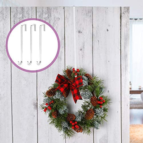 4 Pieces PC Plastic Door Wreath Hanger for Front Door for Christmas Wreath Over The Door Hanger, 12 Inch (Clear)