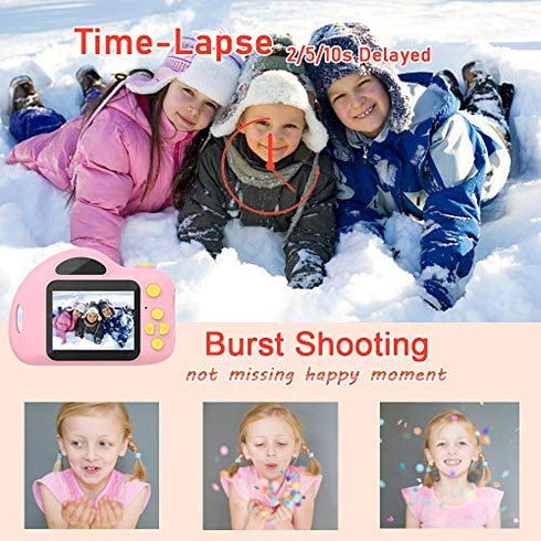 Toys for 4-6 Year Old Girls Kids Camera for Children Mini Camcorder with 1080P and 2.0 Inch IPS Screen for Preschool Toddler Birthday Present(16GB TF Card Included)