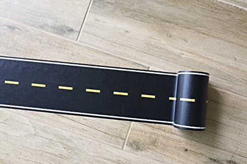 Car Tape, Extra Long and Wide! 3.5 in x 50 ft, Toy Car Road Tape Track for Kids, Great Accessory to Die Cast Cars and Train Sets. Sticker with Printed Street to Play on Floors.