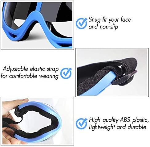 POKONBOY 2 Pack Protective Goggles / Safety Glasses / Motorcycle Eyewear with Bandanas - Compatible with Nerf Game Battle for Kids (Red & Blue)