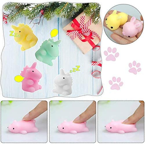 POKONBOY 25pcs Mochi Squishy Toys, Mini Kawaii Squishies Animals with Storage Bag Party Favor for Kids Stress Relief Toys Classroom Prizes Easter Basket Stuffers for Boys and Girls Age 3+