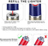 Butane Lighter Long Lighter Refillable Lighter for Grill BBQ Gas Fireplace Fire, Black(Butane Not Included)