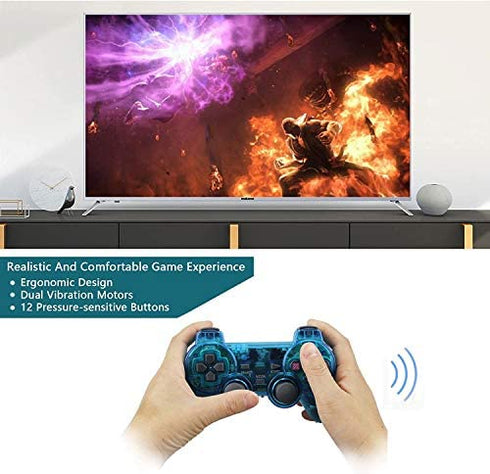 Wireless Controller for PS2, 2.4G Dual Vibration Game Controller Remote for PlayStation 2 PS2