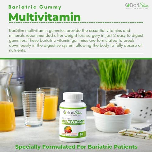 BariSlim Bariatric Chewable Multivitamin Gummies– Specially Formulated Gummy Vitamin for Patients After Weight Loss Surgery - Easy Digestion & Maximum Absorption| 90 Fruit Chews