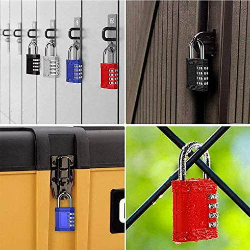 ZHEGE Combination Lock, 4 Digit Outdoor Waterproof Padlock for School Gym Locker, Fence, Gate, Toolbox (Blue)