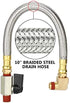 HK Extended Tank Drain Assembly Kit with 10 Inch Braided Steel Hose 1/4 Inch Drain Valve and Elbow Fitting for Air Compressor