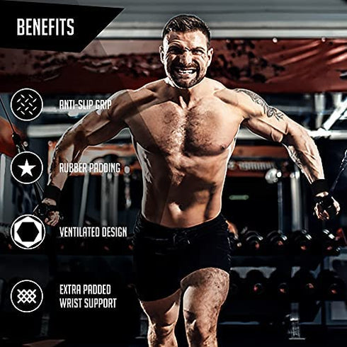 RIMSports Ventilated Weight Lifting Gloves with Wrist Support , Full Palm Protection Workout Gloves with Extra Grip, Great for Pull Ups, Cross Training, Fitness, WODs & Weightlifting for Men & Women