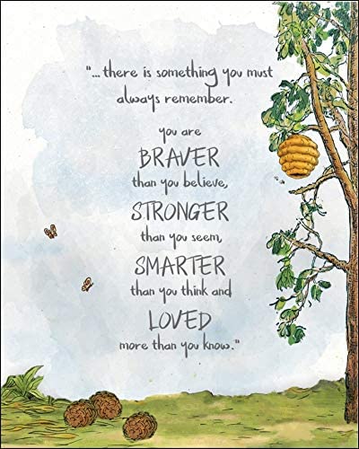 HerZii Prints Classic Winnie The Pooh Wall Art Decorations Set of 6 5x7 inch - Nursery Playroom Home Decor - Baby Shower Decorations