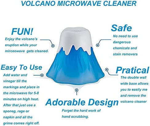 ZOSTLAND Volcano Microwave Cleaner- Microwave Oven Steam Cleaner,High Temperature Steamer Easily Crud in Minutes Steam Cleans and Disinfects with Vinegar and Water for Kitchen (Blue)