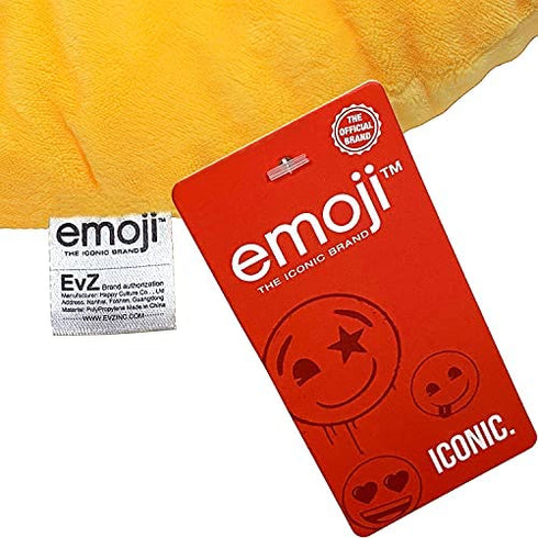 Emoji Relaxed Face Emoticon Cushion Stuffed Plush Soft Pillow, Official Certified, EvZ 32cm Yellow