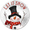 12'' X 12'' Round Let It Snow Snowman Metal Tin Sign Nostalgic Retro Decor Waterproof and Rustproof
