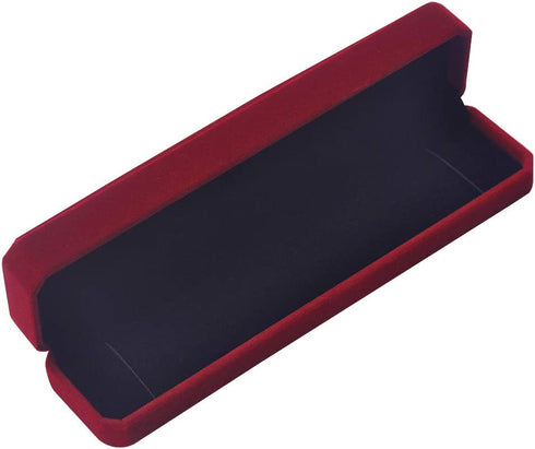iSuperb Set of 2 Wine Red Velvet Necklace Chain Bracelet Display Case Storage Jewelry Gift Box 8.7x1.6x2inch