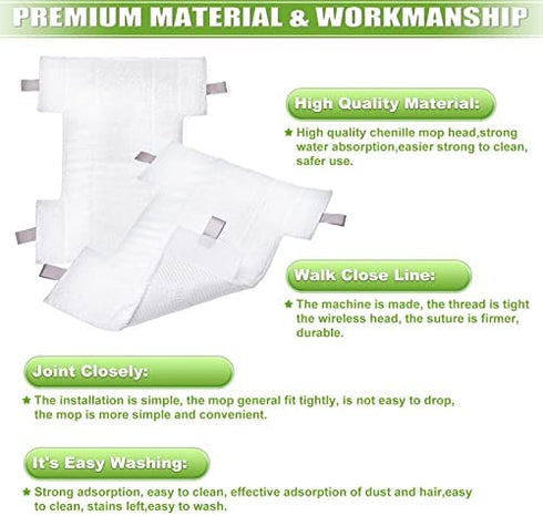 4 Pack Pads for Shark Replacement Washable Microfiber HV300 Series Pad for Shark Dust-Away, Rocket, Rotator, Navigator Lift-Away Pro Vacuum, Ultra Light Stick Vacuum Cleaner - Replace Part # P200W