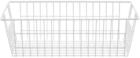 SANNO Farmhouse Wire Storage Baskets freezer Storage bins and Baskets Bins Large Organizer Bins Basket for Kitchen Cabinets, Pantry, Bathroom, Laundry Room,Kitchen, Closets, Garage-white