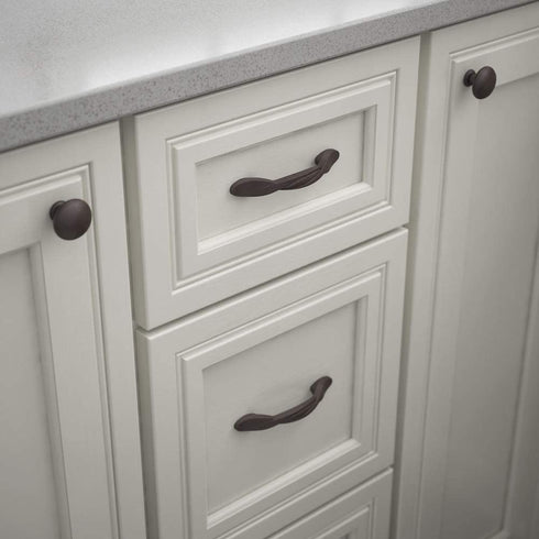 Franklin Brass P35518K-OB3-B Curved Kitchen Cabinet Drawer Handle Pull, 3 inch, Dark Bronze, 10 Count