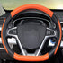 BuilLLin D Cut Steering Wheel Cover - D Shaped Flat Bottom Microfiber Leather Anti-Skid Breathable Fit 14.5"-15" (Orange)