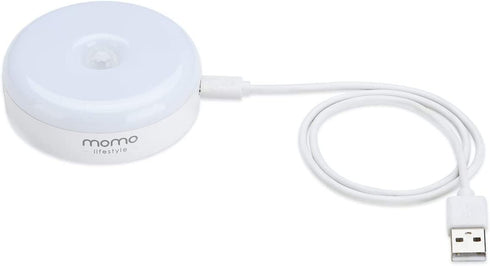 Momo Lifestyle - Luzinha Motion Sensor Night Light, Automatic Motion Activated Night Light LED Warm Yellow 3.7V 500mAh USB Rechargeable Battery Attachable Everywhere (2 Pack)