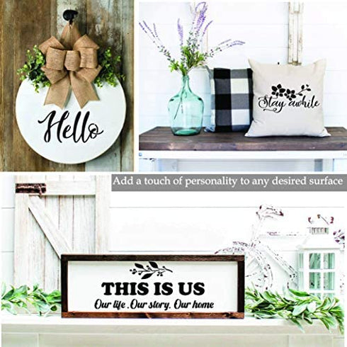 Stencils for Painting On Wood, Welcome Stencil Vertical, Wood Stencils, Quotes for Painting, Stencils for Canvas and Signs, Pet Stencils, DIY Porch Signs, Farmhouse Stencils Sayings, Hello Stencil