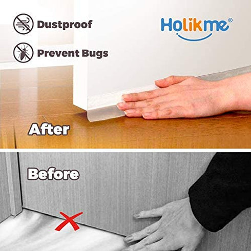 Holikme 1.8”W-33 Feet Weather Stripping Silicone Door Seal Strip Door?Silicone Sealing Sticker Adhesive for Doors?Suitable for Windows, Doors, etc,Transparent