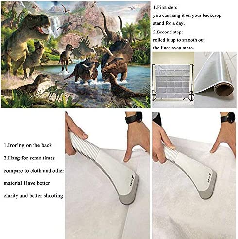 Jurassic Dinosaur Party Decoration Backdrop Photography Dinosaur Kingdom Children Birthday Party Banner Jungle Safari Animals Baby Shower Photo Background 5x3ft Cake Table Photo Booth Vinyl