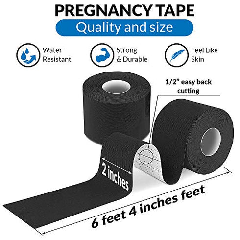 Back & Bump Comfort Pregnancy Tape - Maternity Belly Support Tape | #1 Pregnancy Gifts For Women, Pregnancy Belt - Gift for Expecting Mom (Pink)
