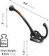 5 Pack Ambipolar TriLeg Hook, Heavy Duty Big Triple Leg / Double Coat Hooks Base. Entryway Coat Hooks, Scarf and Jacket Hangers.Perfect Bath Towel Heavy Hooks (5 Pack, Oil Rubbed Bronze)
