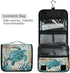 Sea Turtle Retro Map Hanging Toiletry Bag Ocean Nautical Makeup Bag Travel Cosmetic Bag Pouch Waterproof Accessories Organizer Large Portable Wash Gargle Bag for Women Girls Kids Gifts