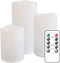 Eldnacele Flameless Flickering Waterproof Outdoor Candles with 10-Key Remote, All Weather Battery Operated LED Pillar Candles, Heat Resistant Plastic Candles Indoor Outdoor Lanterns D3"xH4" 5" 6
