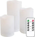 Eldnacele Flameless Flickering Waterproof Outdoor Candles with 10-Key Remote, All Weather Battery Operated LED Pillar Candles, Heat Resistant Plastic Candles Indoor Outdoor Lanterns D3"xH4" 5" 6