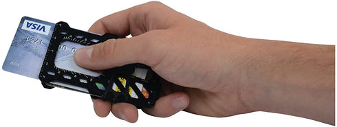 Nite Ize FMTR-01-R7 Financial Tool RFID Blocking Wallet, Stainless Steel 10-in-1 Dual-Plated Multi Tool Wallet With RFID Blocking Protection, Black