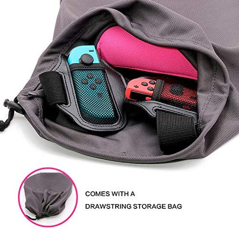 ECHZOVE Leg Strap for Nintendo Switch Sports,Accessories for Nintendo Switch Ring Fit Adventure, 2 Leg Straps for Switch Ring Fit Adventure and 2 Grips for Ring con and 1 Storage Bag for Ring Con