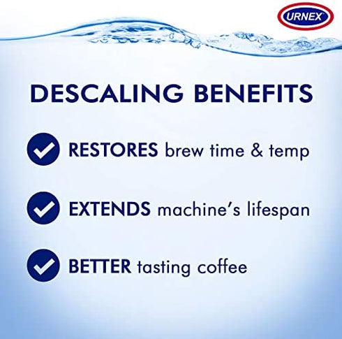 Descaling Powder Solution - 4 Uses - Activated Scale Remover for use with Keurig 1.0/2.0, Home Coffee and Espresso Machines, Kettles, Garment Steamers