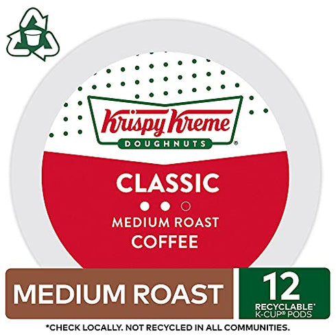 Krispy Kreme Classic Keurig Single-Serve K-Cup Pods, Medium Roast Coffee, 12 Count