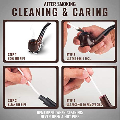 Whitluck's Tobacco Pipe, Handmade Wood Smoking Pipe, Perfect Beginner Pipe Kit for Smoking with Ultimate Guide E-Book, Gift Set and Accessories (Sunny Yellow)