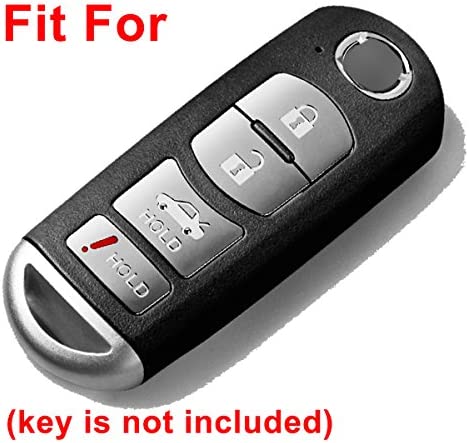 Alegender WAZSKE13D01 Smart Key Cover Case Jacket Protector Holder for 2017 2018 2019 2020 2021 Mazda 3 6 Miata MX5 CX-5 CX-7 CX-9 SPEED3 4 Buttons Smart Key Fob Remote