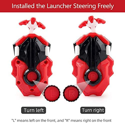 Konikiwa Bey Battling String Launcher, Infinite Achilles Top Burst Launcher Set, DB Launcher Left and Right Spin Launcher Compatible with All Bey Burst Series - Red
