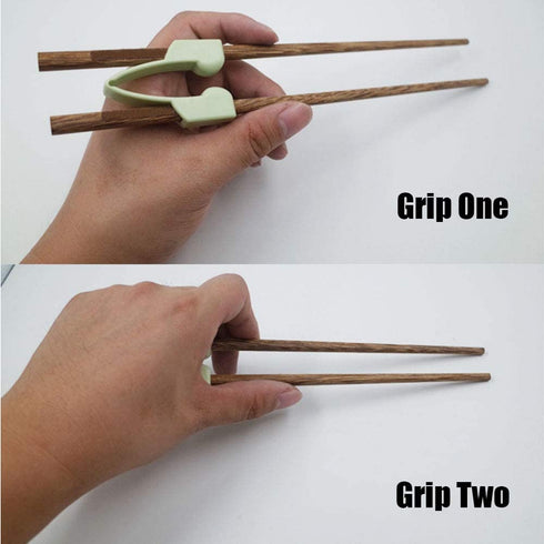 Training Chopstick Helper & Holder - Reusable & Replaceable, for Adults, Beginners, Seniors and someone with Hand Cramps/Stiff/Arthritis, Disabled (2 Pairs)
