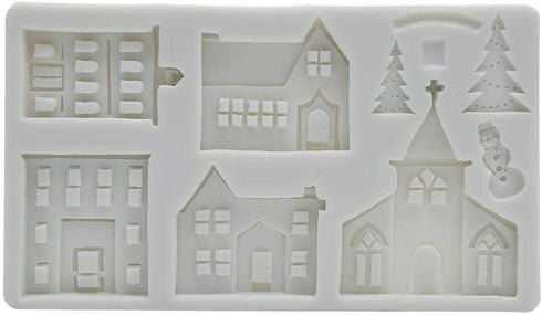 DIY Castle House Christmas Tree Silicone Mold Cake Chocolate Decorative Clay Mould Kitchen Baking Supplies(#2)