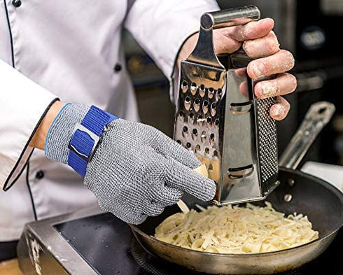 Schwer ANSI A9 Cut Resistant Glove, Food Grade Stainless Steel wire Mesh Metal Gloves, Knife Cutting Gloves for kitchen Mandoline Slicing Butcher Meat Cutting Oyster Shucking Fish Fillet?S, 1 PCS?
