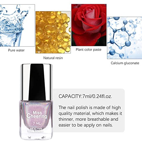 Ownest. Holographic Nail Polish, Gorgeous Glossy Holographic Halo Glitter Polish Nail Art Nail Pigment Diamond Laser Nail Polish-LS06