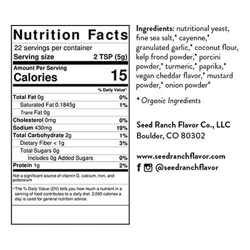 Seed Ranch - Spicy Queso Seasoning - Organic, Vegan, Nut Free, Dairy Free, Gluten Free, Whole 30, Low Carb, Paleo, Keto