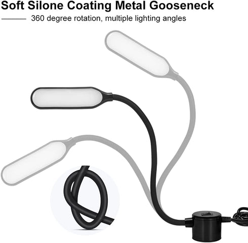 HengBo Sewing Machine Light, 6000K Daylight LED Work Lamp with Flexible Gooseneck Magnetic Mounting Base for Sewing Reading Workbench Lathe Drill Presses 3D Printer