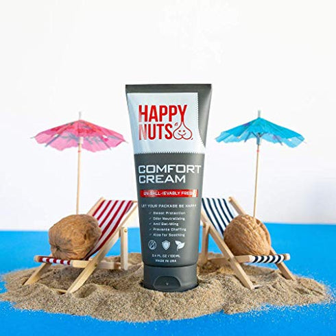 Happy Nuts Comfort Cream | Deodorant For Men | Anti-Chafing, Sweat Defense & Odor Control