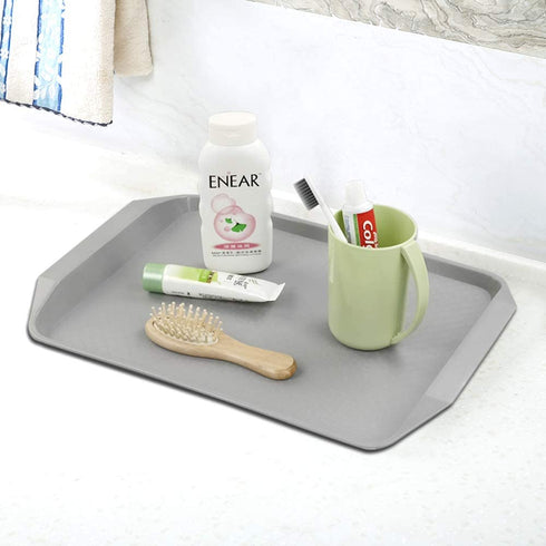 Ramddy Plastic Fast Food Trays for Eating, 4 Packs(Grey and Beige)